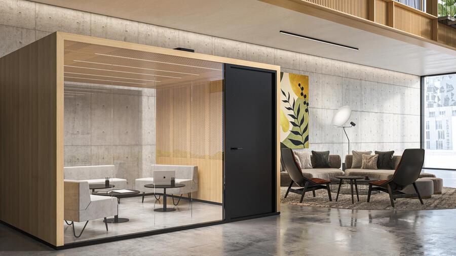 Mẫu vách ngăn văn phòng bằng gỗ