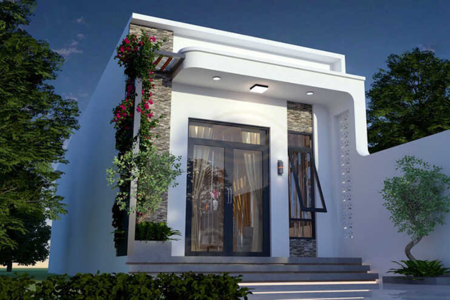 Mẫu nhà cấp 4 đẹp chi phí thấp dạng nhà ống