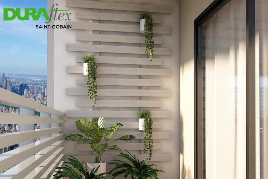 Ý tưởng trang trí ban công đẹp với tấm vân gỗ DURAwood