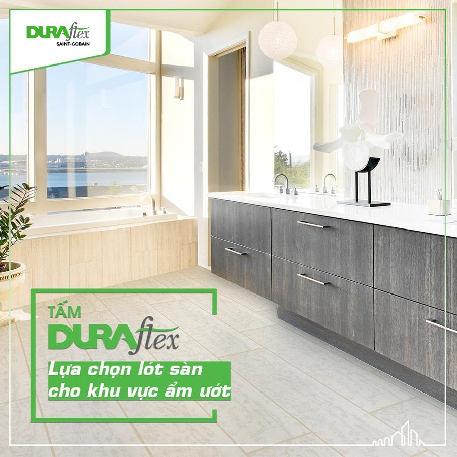 tấm lót sàn cemboard DURAflex 2X giả bê tông cho khu vực ẩm ướt