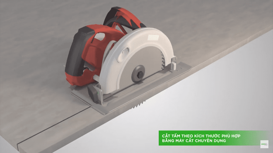 dùng máy cắt tấm Cemboard DURAflex để lợp mái bằng tấm cemboard